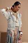 Buy_ASEEM KAPOOR_Multi Color Embroidered Resham Thread Gilet _at_Aza_Fashions