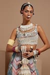 ASEEM KAPOOR_Multi Color Embroidery, Tassels Potli Bag _at_Aza_Fashions