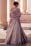 Shop_Vvani by Vani Vats_Beige Georgette, Organza Gota Patti, Embroidery Deep Metallic Lehenga Set _at_Aza_Fashions