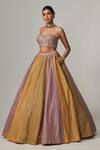 Buy_Vvani by Vani Vats_Mauve Georgette Gota Patti Sweetheart Neck Mustard Corset Lehenga Set _Online_at_Aza_Fashions