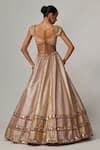 Shop_Vvani by Vani Vats_Multi Color Georgette, Organza Mustard Multicolor Heavy Metallic Lehenga Set _at_Aza_Fashions