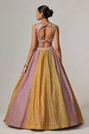Shop_Vvani by Vani Vats_Multi Color Georgette Gota Patti V-neck Multicolor Lehenga Set With Crop Top _at_Aza_Fashions
