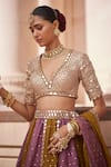 Vvani by Vani Vats_Multi Color Organza, Georgette Sequins, Multicolor Embroidered Lehenga Set _Online_at_Aza_Fashions