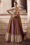 Buy_Vvani by Vani Vats_Multi Color Organza, Georgette Sequins, Multicolor Embroidered Lehenga Set _Online_at_Aza_Fashions