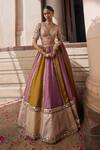 Buy_Vvani by Vani Vats_Multi Color Organza, Georgette Sequins, Multicolor Embroidered Lehenga Set _at_Aza_Fashions
