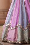 Shop_Vvani by Vani Vats_Multi Color Organza, Georgette Sequins, Gota Multicolor Embroidered Lehenga Set _Online_at_Aza_Fashions