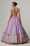 Shop_Vvani by Vani Vats_Multi Color Organza, Georgette Sequins, Gota Multicolor Embroidered Lehenga Set _at_Aza_Fashions