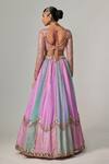 Shop_Vvani by Vani Vats_Multi Color Organza, Georgette Gota Patti, Multicolor Embroidered Lehenga Set _at_Aza_Fashions