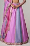 Buy_Vvani by Vani Vats_Multi Color Organza, Georgette Gota Patti Mauve Multicolor Linear Lehenga Set _Online_at_Aza_Fashions
