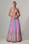 Vvani by Vani Vats_Multi Color Organza, Georgette Sequins, Gota Patti Multicolor Lehenga Set _Online_at_Aza_Fashions