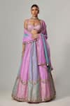 Buy_Vvani by Vani Vats_Multi Color Organza, Georgette Sequins, Gota Patti Multicolor Lehenga Set _at_Aza_Fashions