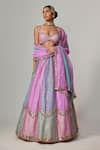 Buy_Vvani by Vani Vats_Multi Color Organza, Georgette Sequins, Gota Patti Multicolor Lehenga Set _Online_at_Aza_Fashions