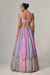 Shop_Vvani by Vani Vats_Multi Color Organza, Georgette Sequins, Gota Patti Multicolor Lehenga Set _at_Aza_Fashions