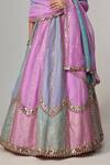 Shop_Vvani by Vani Vats_Multi Color Organza, Georgette Sequins, Gota Patti Multicolor Lehenga Set _Online_at_Aza_Fashions
