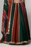 Buy_Vvani by Vani Vats_Multi Color Organza, Georgette Gota Patti, Cranberry Multicolor Lehenga Set _Online_at_Aza_Fashions