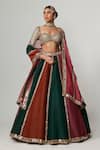 Buy_Vvani by Vani Vats_Multi Color Organza, Georgette Gota Patti, Multicolor Linear Lehenga Set _Online_at_Aza_Fashions