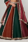 Shop_Vvani by Vani Vats_Multi Color Organza, Georgette Gota Patti, Multicolor Linear Lehenga Set _Online_at_Aza_Fashions