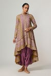 Vvani by Vani Vats_Multi Color Georgette, Crepe Sequins V-neck Multicolor Dhoti Kurta Set _Online_at_Aza_Fashions