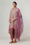 Buy_Vvani by Vani Vats_Multi Color Georgette, Crepe, Organza Mud Mauve Multicolor Dhoti Kurta Set _at_Aza_Fashions