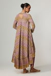 Shop_Vvani by Vani Vats_Multi Color Georgette, Crepe Sequins Round Neck Multicolor Dhoti Kurta Set _at_Aza_Fashions
