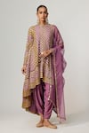 Vvani by Vani Vats_Multi Color Georgette, Crepe, Organza Gota Patti, Multicolor Dhoti Kurta Set _Online_at_Aza_Fashions