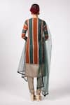 Shop_Vvani by Vani Vats_Green Georgette, Net Gota Patti Round Neck Multicolor Jade Kurta Set _at_Aza_Fashions