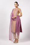 Vvani by Vani Vats_Multi Color Georgette, Organza Gota Patti Multicolor Kurta Set With Dupatta _Online_at_Aza_Fashions