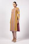 Vvani by Vani Vats_Multi Color Georgette Gota Patti Round Multicolor Kurta Set With Straight Pants _Online_at_Aza_Fashions