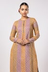 Shop_Vvani by Vani Vats_Multi Color Georgette Gota Patti Round Multicolor Kurta Set With Straight Pants _Online_at_Aza_Fashions