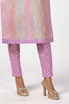 Vvani by Vani Vats_Multi Color Georgette Gota Patti Round Neck Multicolor Aqua Kurta Set _Online_at_Aza_Fashions
