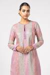 Buy_Vvani by Vani Vats_Multi Color Georgette Gota Patti Round Neck Multicolor Aqua Kurta Set _Online_at_Aza_Fashions
