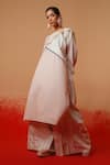 Buy_Stoique_Pink Cotton Designer Grey Palazzo Pant _Online_at_Aza_Fashions