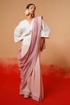 Buy_Stoique_Ivory Handloom Cotton V-neck Handwoven Top _at_Aza_Fashions