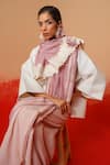 Stoique_Ivory Handloom Cotton V-neck Handwoven Top _at_Aza_Fashions