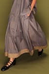 Shop_Stoique_Blue Cotton Striped Midi Skirt _Online_at_Aza_Fashions
