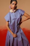 Buy_Stoique_Blue Cotton Round Neck Striped Designer Top 
