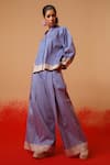 Buy_Stoique_Blue Cotton Striped Flared Pant _Online_at_Aza_Fashions