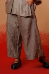 Stoique_Gray Silk Grey Mysore Flared Pant _at_Aza_Fashions