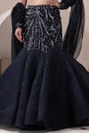 Buy_Chaashni by Maansi and Ketan_Blue Organza, Net Sequins, Beads, Stones Embellished Lehenga Set _Online_at_Aza_Fashions