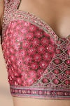 Buy_Chaashni by Maansi and Ketan_Pink Silk, Net Sequins, Stones, Embroidery Sweetheart Neck Lehenga Set 