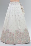 Shop_Samyukta Singhania_Cream Polyester, Georgette Embroidery, Beads, Sequins, Classic Lehenga Set _Online_at_Aza_Fashions
