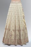 Shop_Samyukta Singhania_Cream Tissue Beads, Sequins, Zari, Pearls, Classic Embroidered Lehenga Set _Online_at_Aza_Fashions