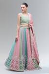 Buy_Samyukta Singhania_Multi Color Polyester, Chiffon Beads, Sequins, Zari, Multi-color Lehenga Set_at_Aza_Fashions
