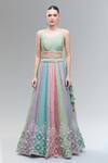 Buy_Samyukta Singhania_Multi Color Polyester, Chiffon Beads, Sequins, Zari, Multi-color Lehenga Set_Online_at_Aza_Fashions