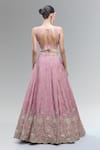 Shop_Samyukta Singhania_Pink Satin, Polyester, Chiffon Embroidery, Sequins, Zari, Beads, Lehenga Set _at_Aza_Fashions
