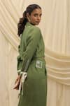 Buy_Akashi Clothing_Olive Green Linen Collared Skirt Set _Online_at_Aza_Fashions