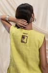 Buy_Akashi Clothing_Green Linen Electric Lime Vest And Pant Set 