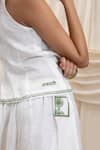 Shop_Akashi Clothing_White Linen Embroidery Round Neck Pearl Corset And Skirt Set _Online_at_Aza_Fashions