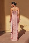 Shop_Label Moni K_Pink Satin, Chanderi Beads, Embroidery Corset Draped Skirt Set _at_Aza_Fashions