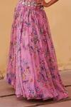 Buy_Label Moni K_Lavender Organza Sequins, Embroidery Printed Designer Lehenga And Corset _Online_at_Aza_Fashions